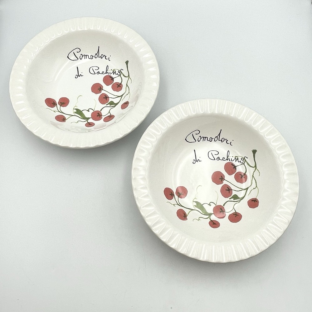 Ceramiche Cos-Met Italy Pomodori di Pachino Pasta Bowls Set of 2 8.75" Tomatoes